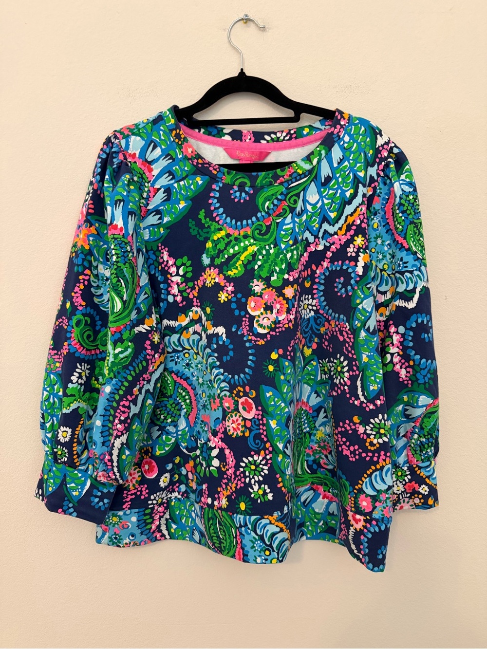 Lilly Pulitzer Corden Knit Sweatshirt Size Large “Take Me To The Sea” Colorful